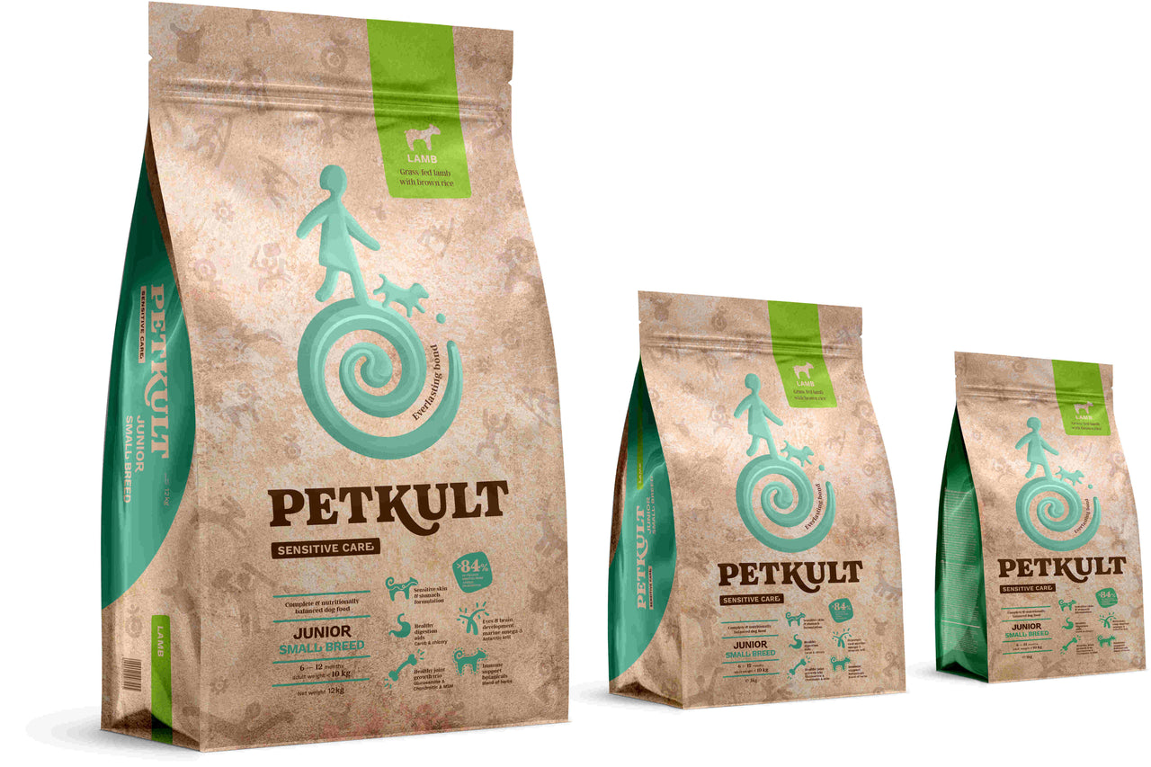 PETKULT Sensitive JUNIOR small, talie mica, Miel si orez