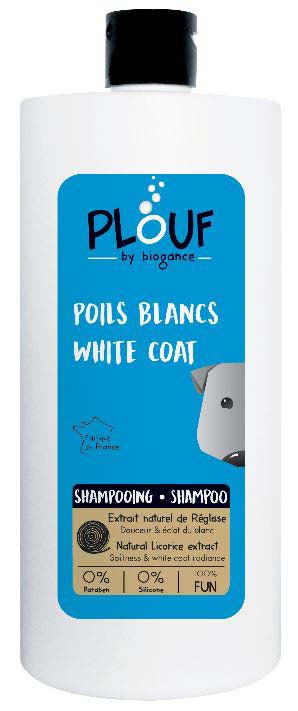 PLOUF Sampon pentru caini cu blana alba White Coat 400ml 