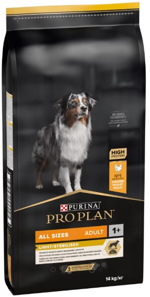 PRO PLAN Hrana uscata LIGHT pt caini Adult All Breed, cu Pui 14kg