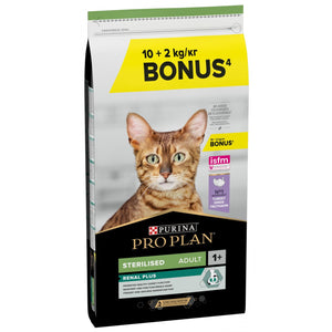 PRO PLAN Hrana uscata pentru pisici Adult Sterilised Renal, Curcan 10+2kg GRATIS