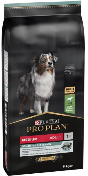 PRO PLAN Hrana uscata SENSITIVE DIGESTION caini Adult Medium Breed, cu Miel