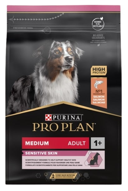 PRO PLAN Hrana uscata SENSITIVE pt caini Adult Medium Breed, cu Somon 