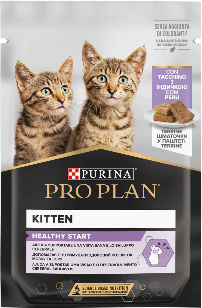 PRO PLAN KITTEN Plic hrana umeda pentru pisici cu Terina si Curcan 75g