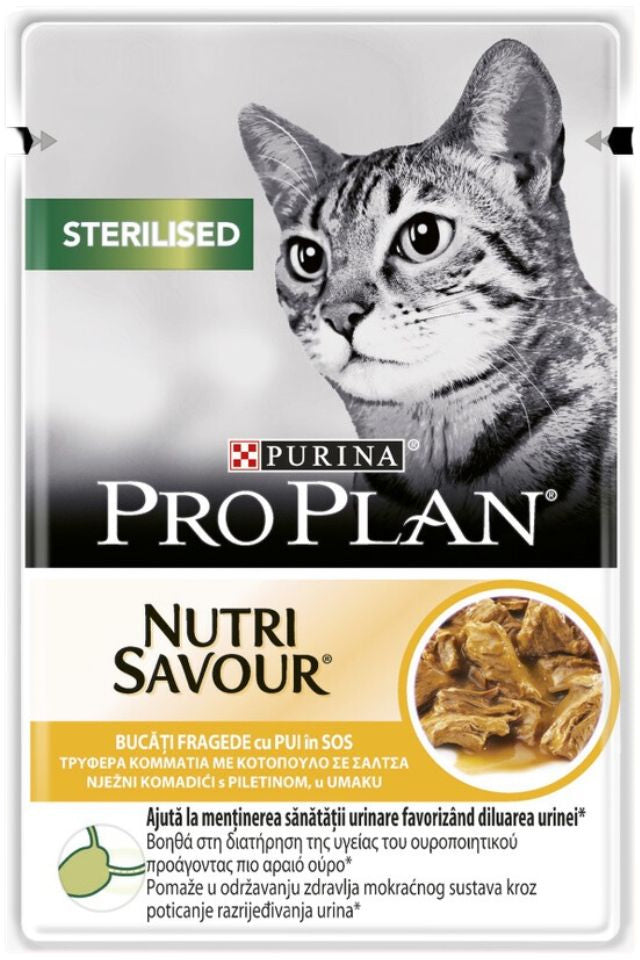 PRO PLAN Sterilised Multipack hrana umeda pentru pisici, cu Pui 