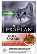 PRO PLAN Sterilised Plic hrană umedă pentru pisici, cu Vită 85g