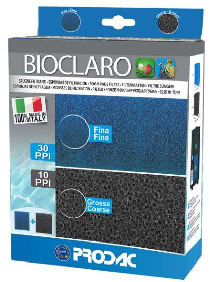 PRODAC Bioclaro Material pentru filtrare, burete 2 bucăţi 33x20x6,5cm - Maxi-Pet.ro