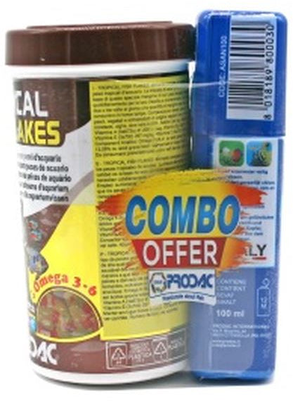 PRODAC COMBO Tropical Hrana pentru pesti tropicali,fulgi 250ml + Aquasana 100 ml