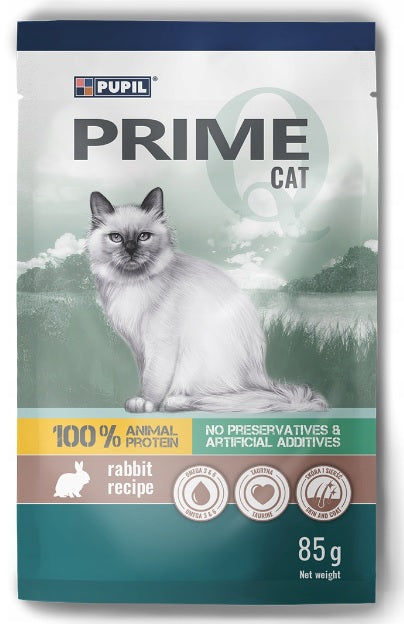 PUPIL PRIME Plic, Hrana umeda pentru pisici, cu Iepure 100g