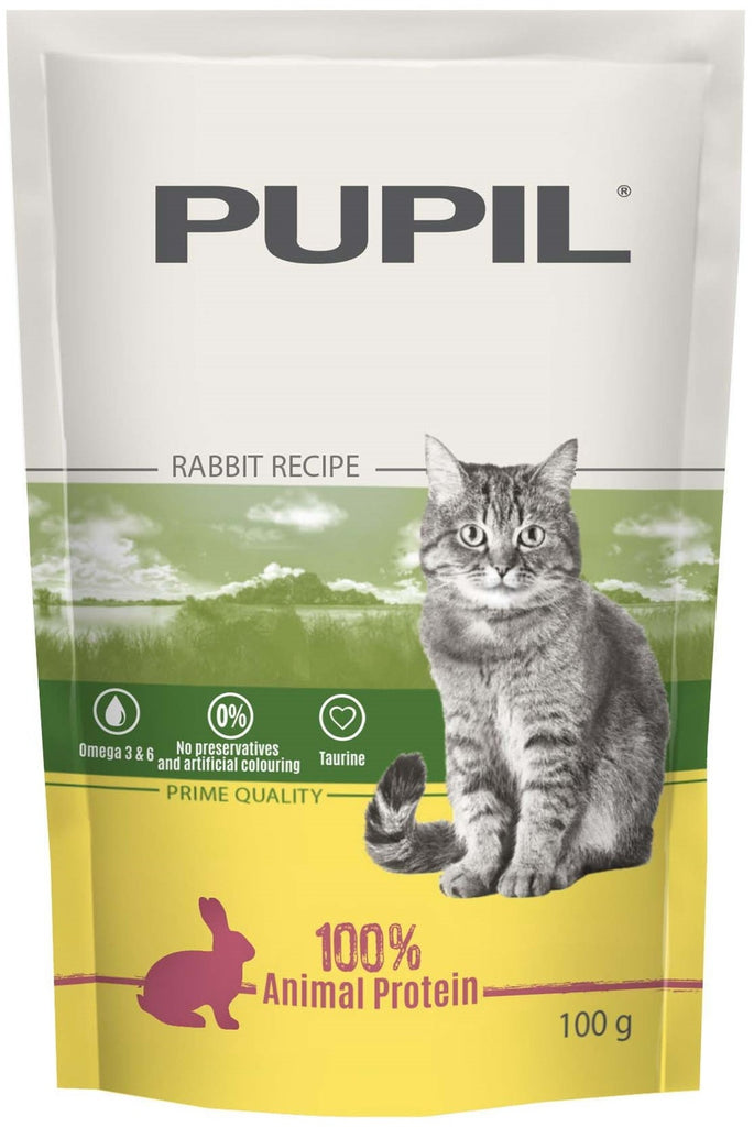 PUPIL PRIME Plic, Hrana umeda pentru pisici, cu Iepure 100g