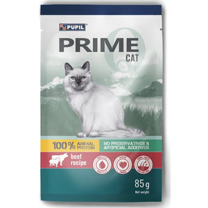 PUPIL PRIME Plic, Hrana umeda pentru pisici, cu Vita si Miel 85g
