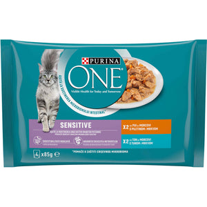 PURINA ONE Hrana umeda pentru pisici Adulte, Mini Fileuri In Sos, Pui si Ton 85g