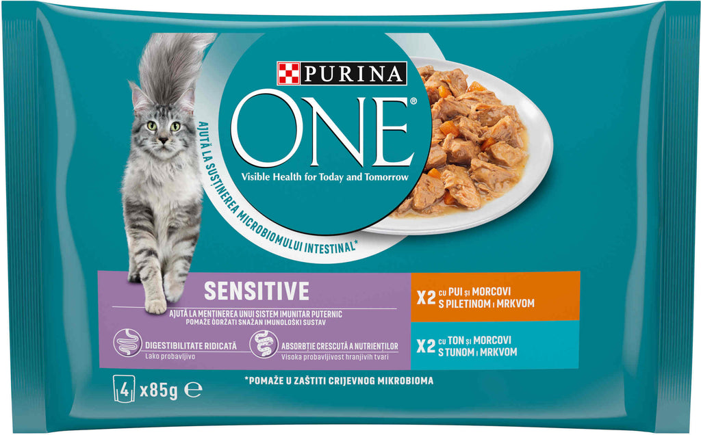 PURINA ONE Hrana umeda pentru pisici Adulte, Mini Fileuri In Sos, Pui si Ton 85g