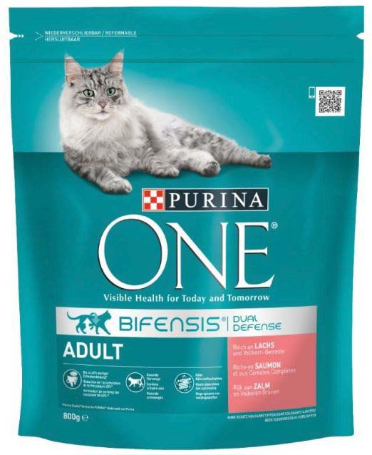 PURINA ONE Hrana uscata pentru pisici Adulte, cu Somon si Cereale integrale 800g