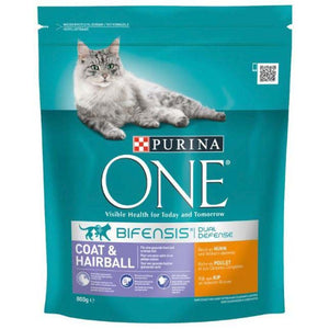PURINA ONE Hrana uscata pentru pisici Adulte COAT & HAIRBALL, cu Pui 800g