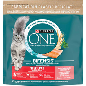 PURINA ONE Hrana uscata pentru pisici Adulte STERILCAT, cu Somon si Grau 1,5kg