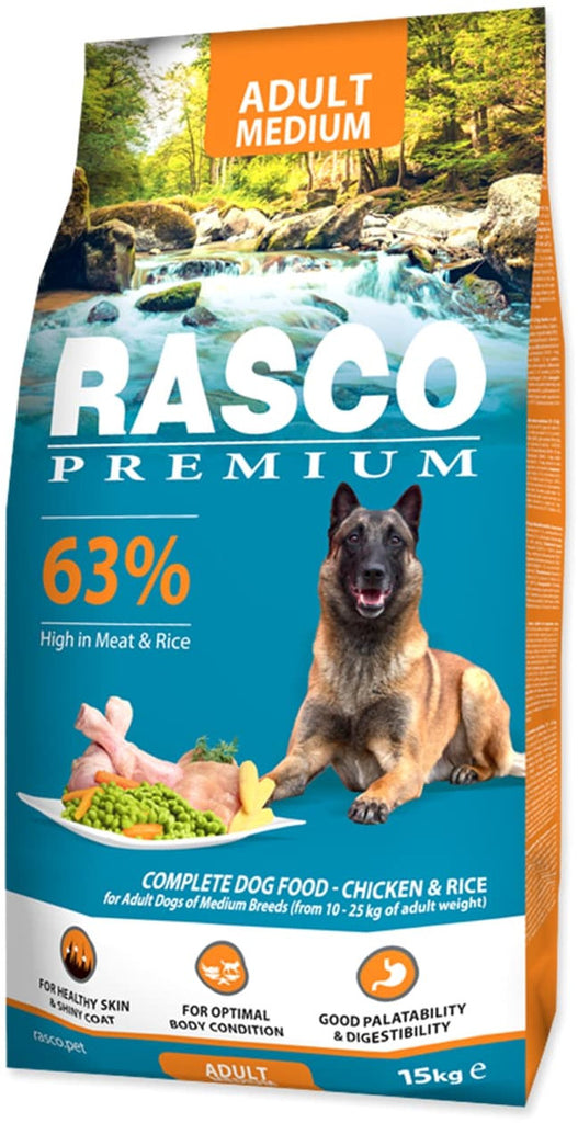 RASCO Premium Adult Medium, cu Pui şi Orez 15kg