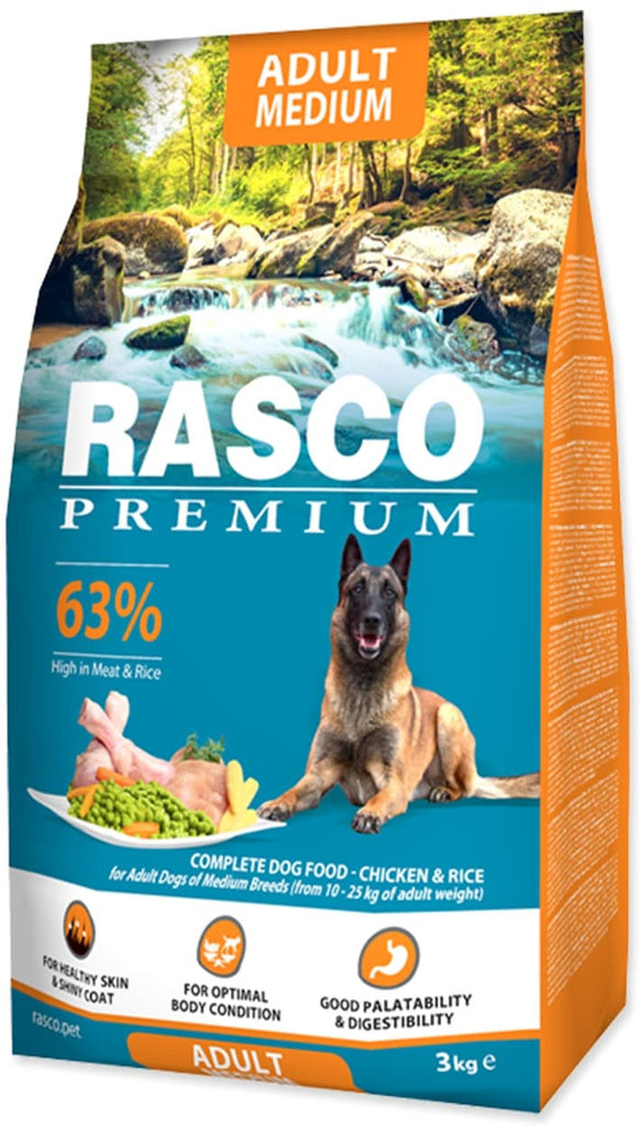 RASCO Premium Adult Medium, cu Pui şi Orez 3kg