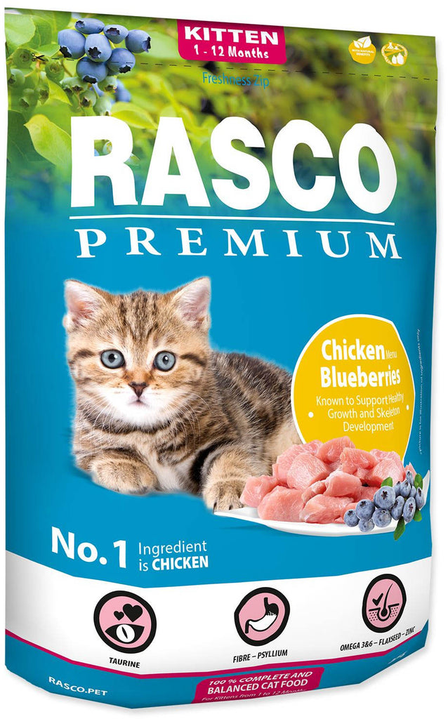RASCO Premium Hrana pentru KITTEN, cu Pui si Afine 400g