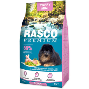 RASCO Premium PUPPY Mini, cu Pui si Orez 3kg