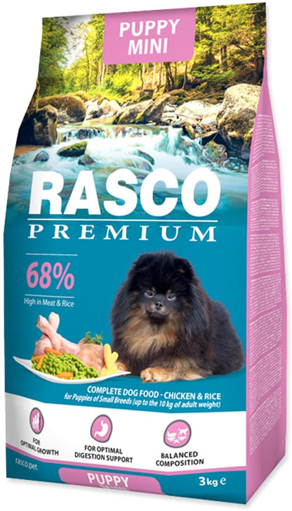 RASCO Premium PUPPY Mini, cu Pui si Orez 3kg