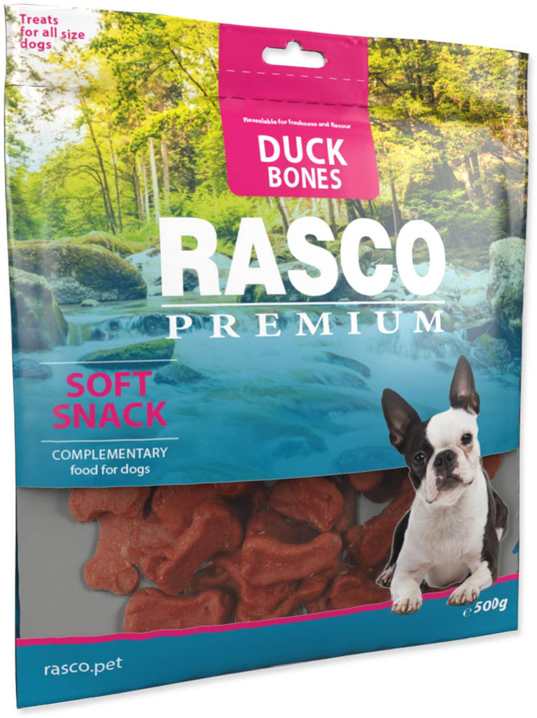 RASCO Premium Recompensă pentru câini, formă Os, cu Raţă 500g - Maxi-Pet.ro