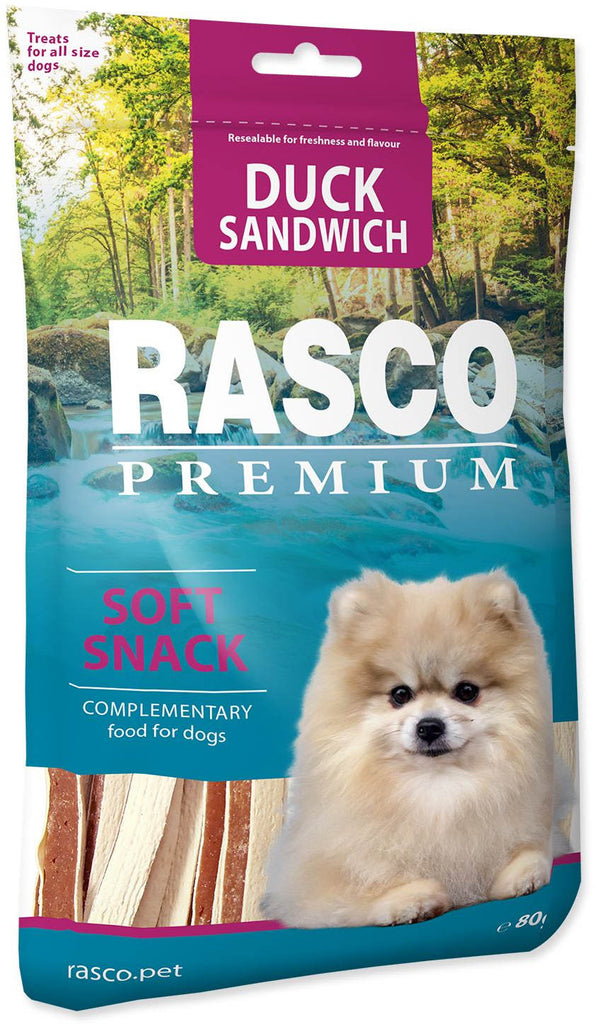 RASCO Premium Recompensa pentru caini, Sendviş cu Raţa 80g