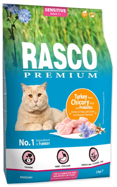 RASCO Premium Sensitive Hrana pentru pisici adulte, Curcan 2kg