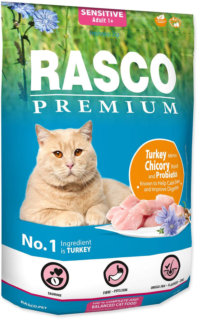 RASCO Premium Sensitive Hrana pentru pisici adulte, Curcan 400g