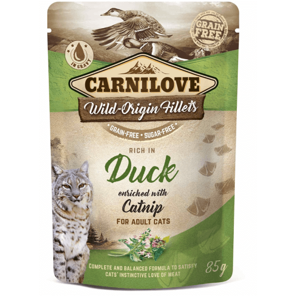 Hrana umeda pentru pisici Carnilove Cat Rata&Catnip 85g - Animax