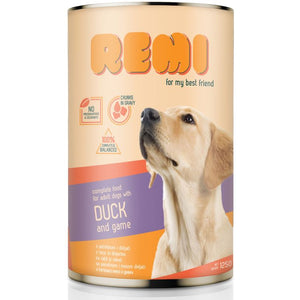 REMI Conserva pentru caini, cu Rata si Vanat 1250g
