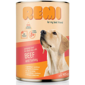 REMI Conserva pentru caini, cu Vita si Curcan 415g