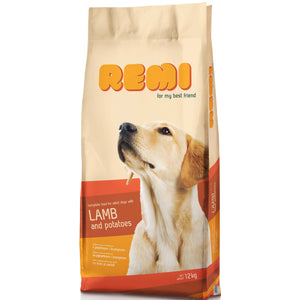 REMI hrana uscata pentru caini adulti, cu Miel si cartofi 12kg