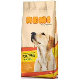 REMI hrana uscata pentru caini adulti, cu Pui si orez 12kg