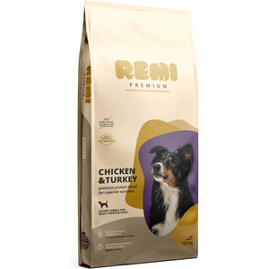REMI Premium  Adult Medium, cu Pui si Curcan 12,5kg