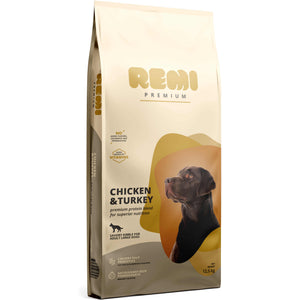 REMI Premium Adult Large, cu Pui si Curcan 12,5kg