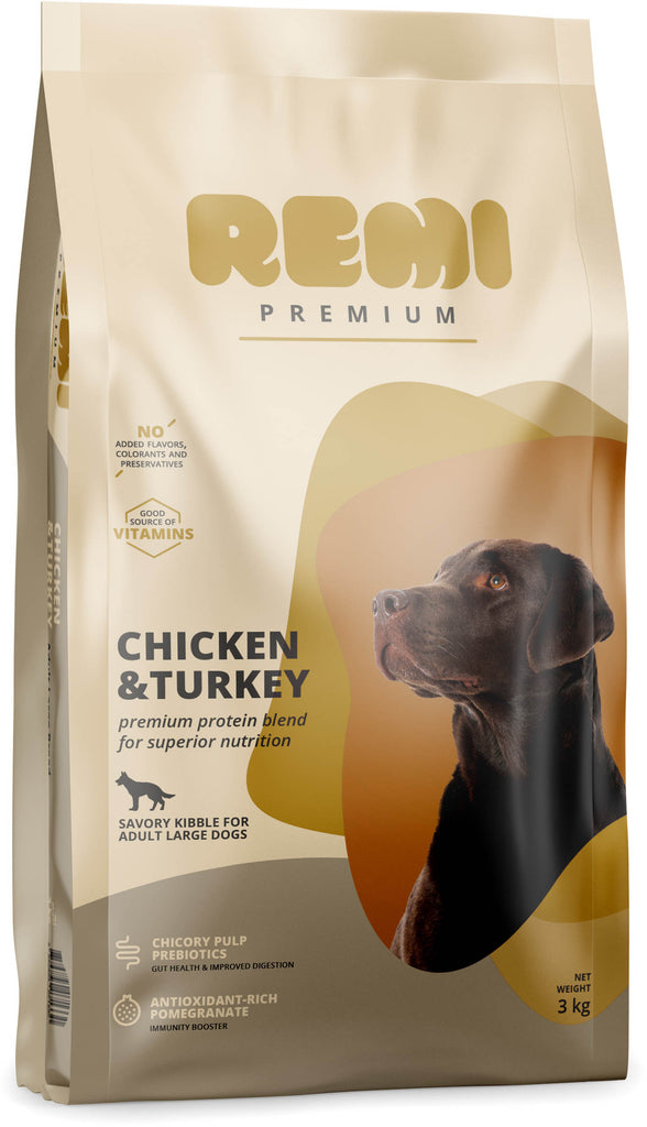 REMI Premium Adult Large, cu Pui si Curcan 