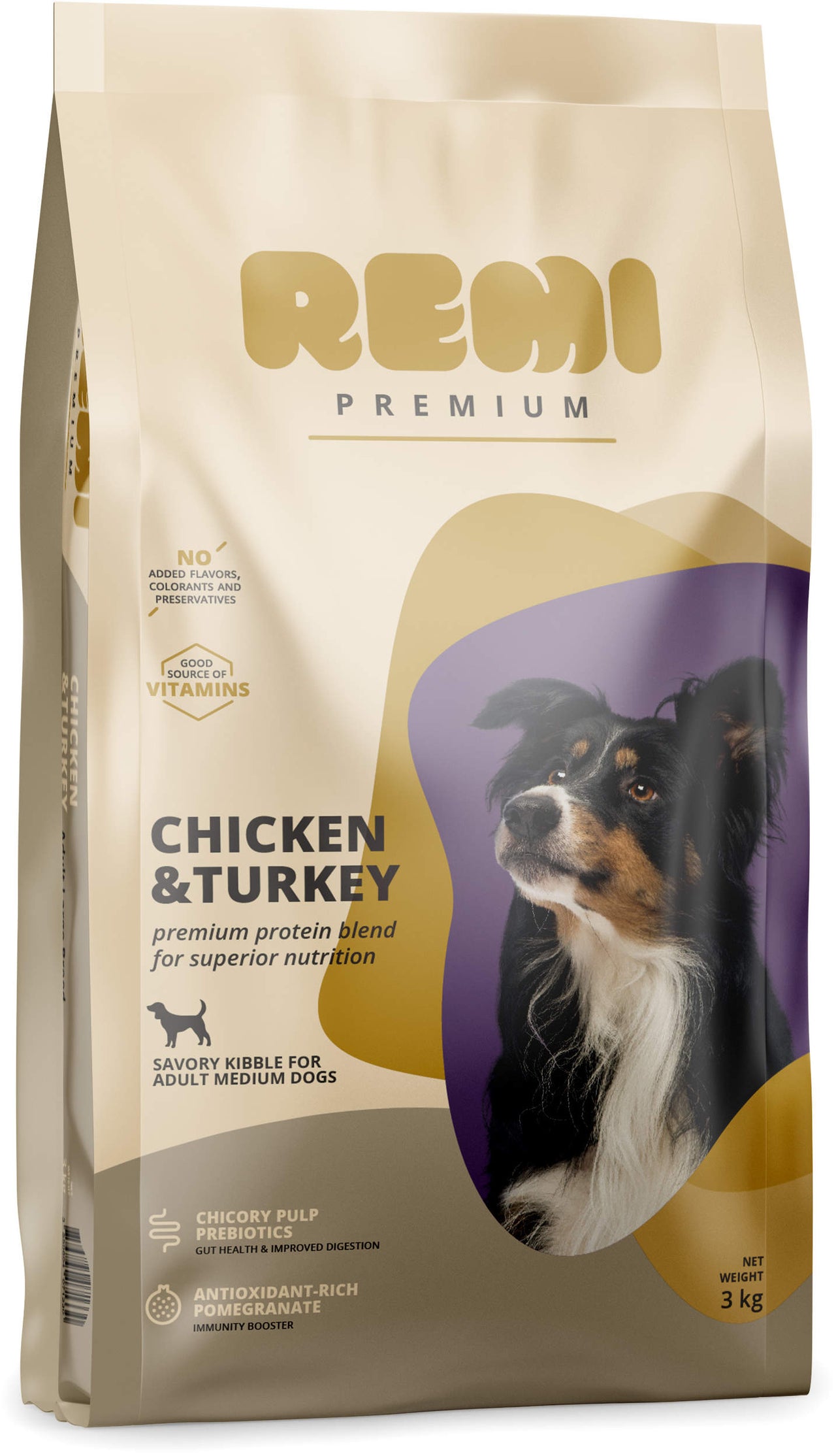 REMI Premium Adult Medium, cu Pui si Curcan 3kg