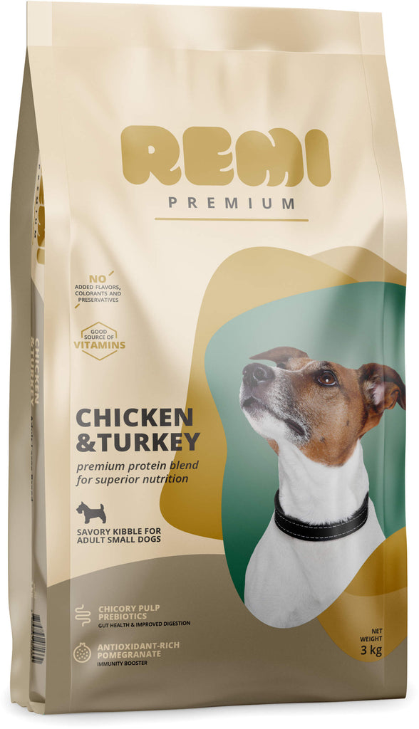 REMI Premium Adult Small, cu Pui si Curcan 3kg