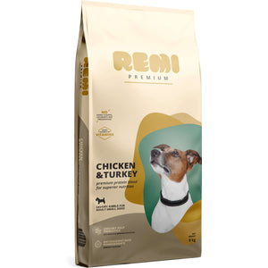 REMI Premium Adult Small, cu Pui si Curcan 8kg