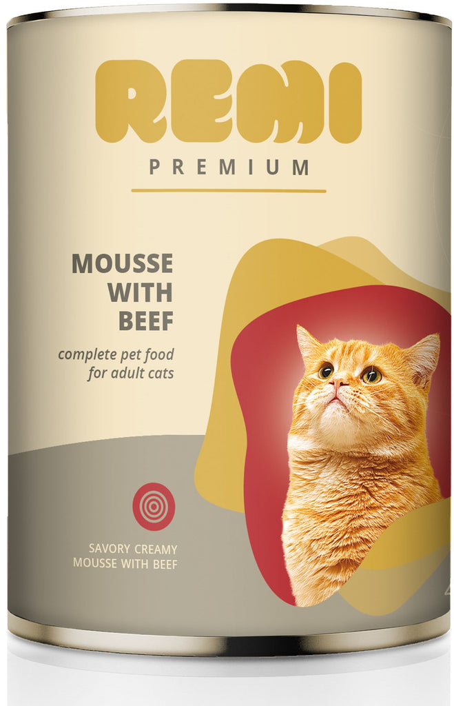 REMI Premium Conserva pentru pisici adulte, Mousse cu Vita 400g 