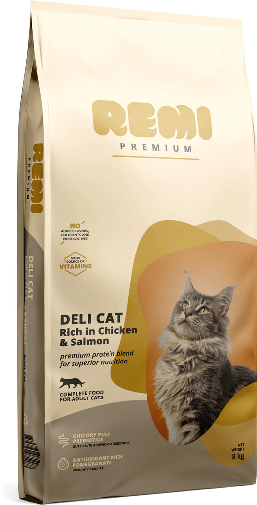 REMI Premium Deli Hrana uscata pentru pisici, cu Somon 8kg