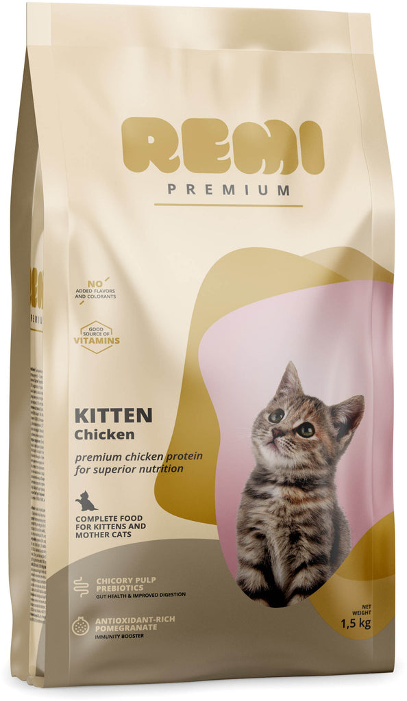 REMI Premium Hrana uscata pentru KITTEN, cu Pui 