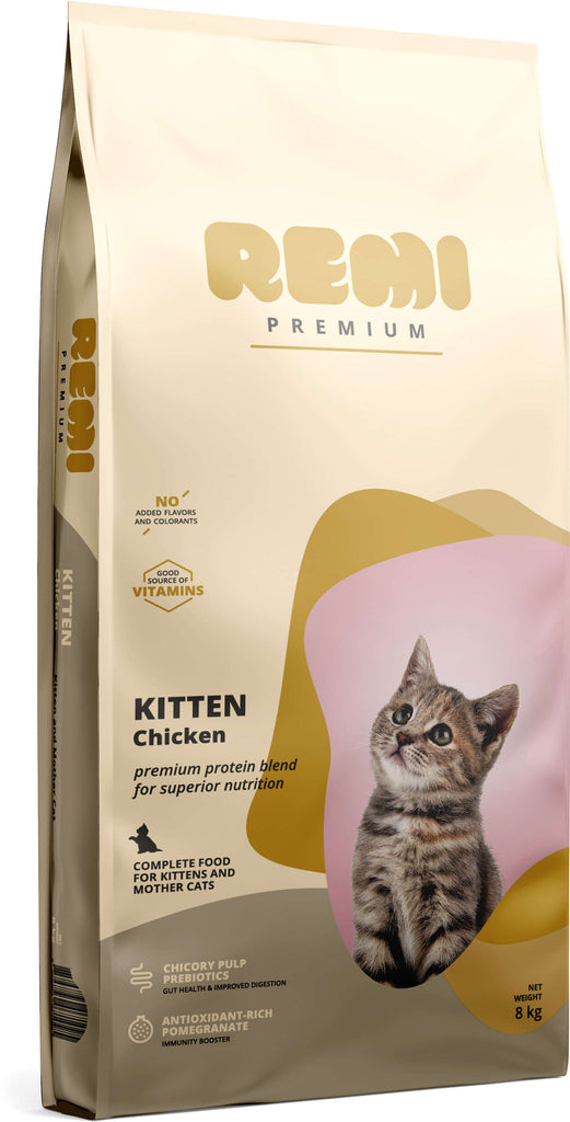 REMI Premium Hrana uscata pentru KITTEN, cu Pui 8kg