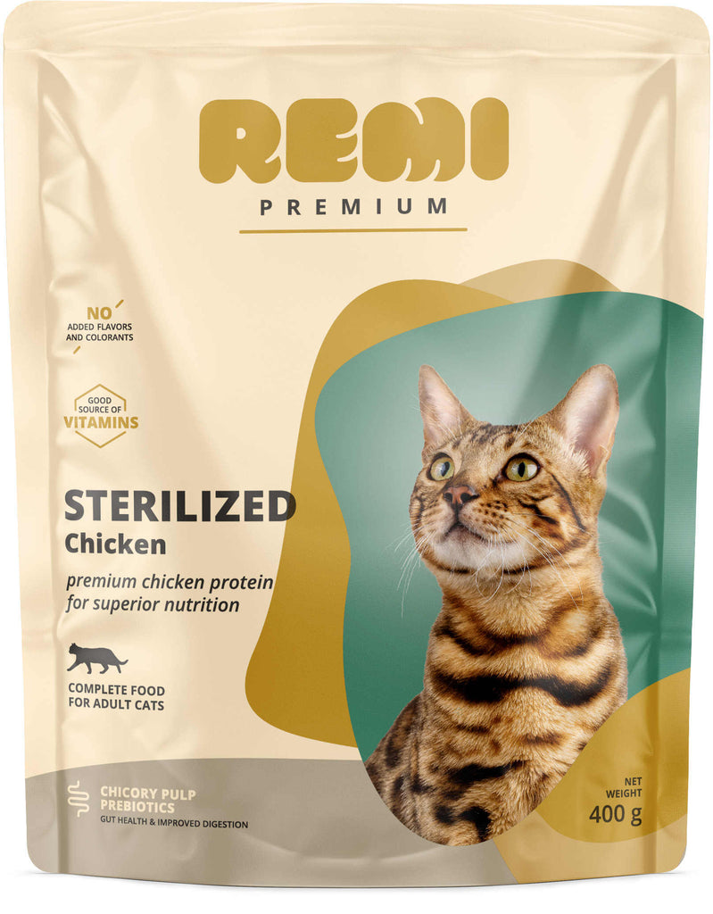 REMI Premium Hrana uscata pentru pisici sterilizate, cu Pui 