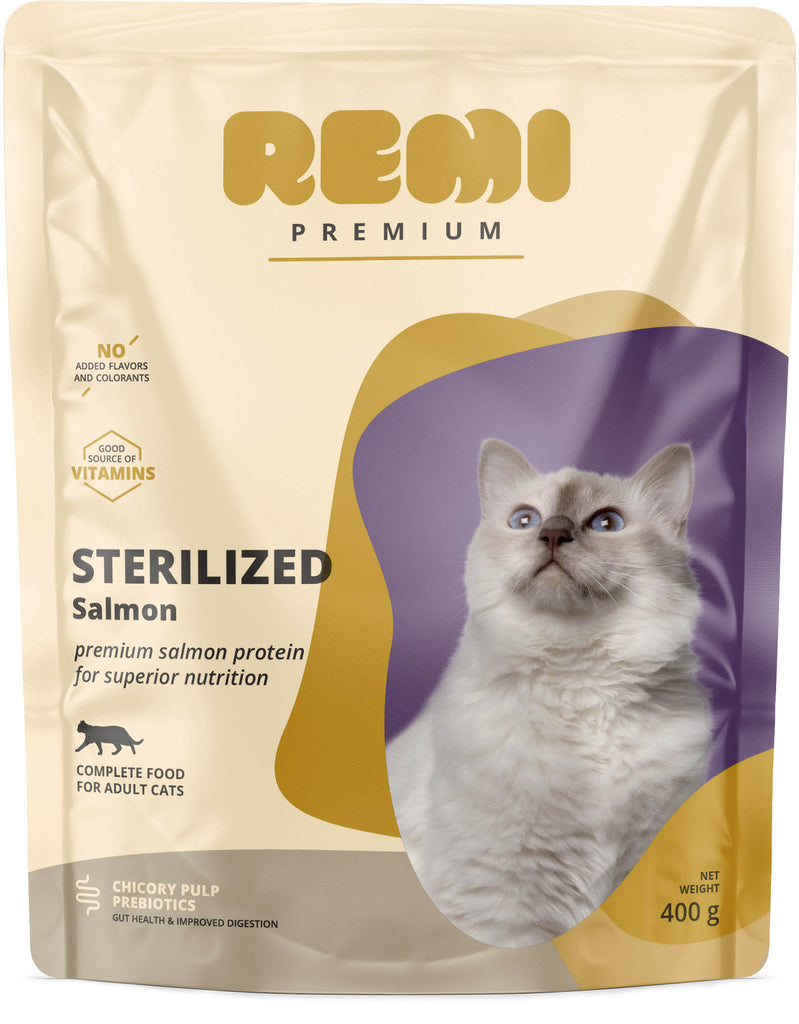 REMI Premium Hrana uscata pentru pisici sterilizate, cu Somon 