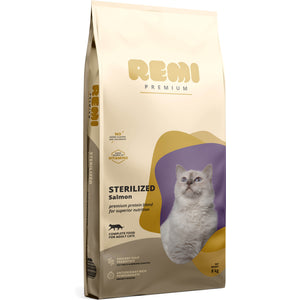 REMI Premium Hrana uscata pentru pisici sterilizate, cu Somon 8kg