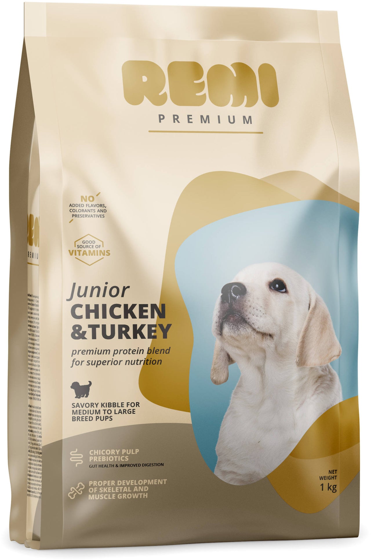 REMI Premium JUNIOR Medium & Large, cu Pui si Curcan 1kg