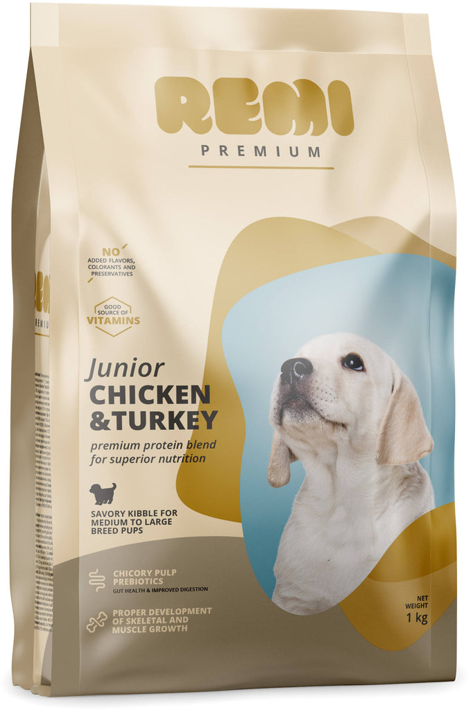 REMI Premium JUNIOR Medium & Large, cu Pui si Curcan 