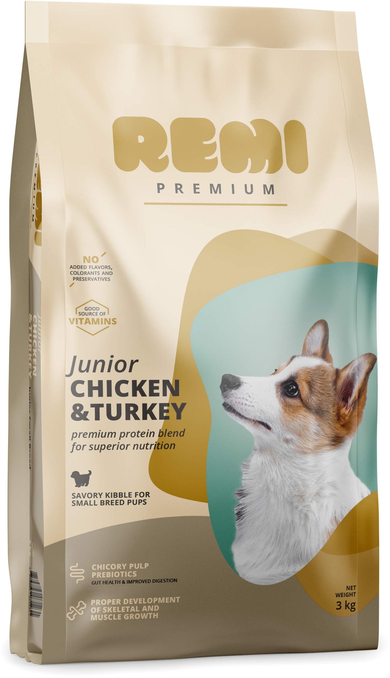 REMI Premium JUNIOR Small, cu Pui si Curcan 3kg