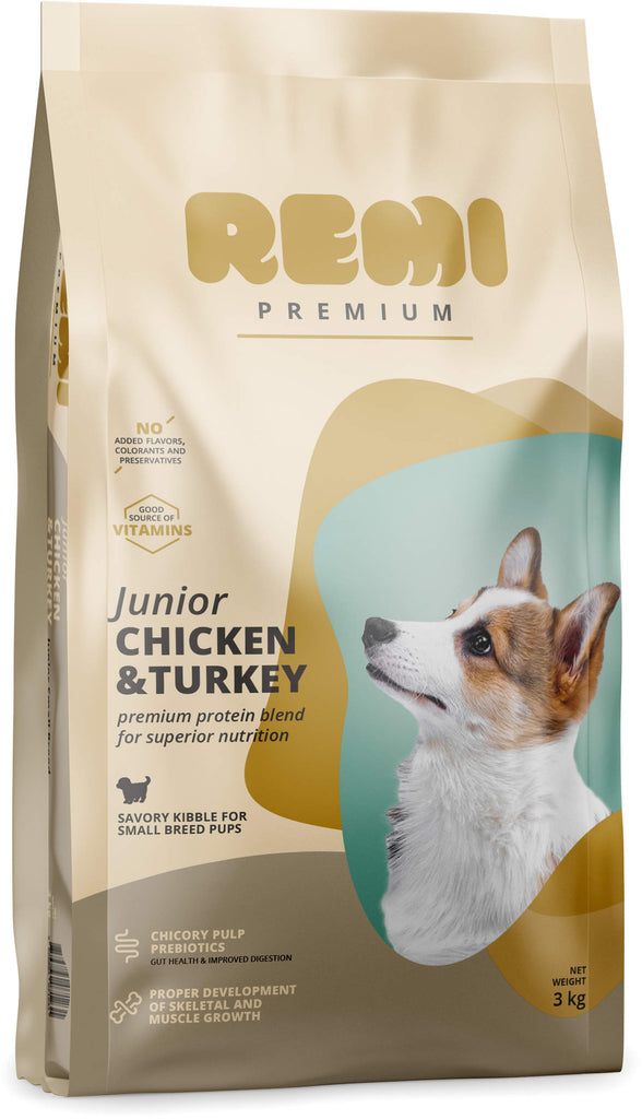REMI Premium JUNIOR Small, cu Pui si Curcan 3kg